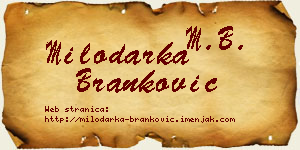 Milodarka Branković vizit kartica